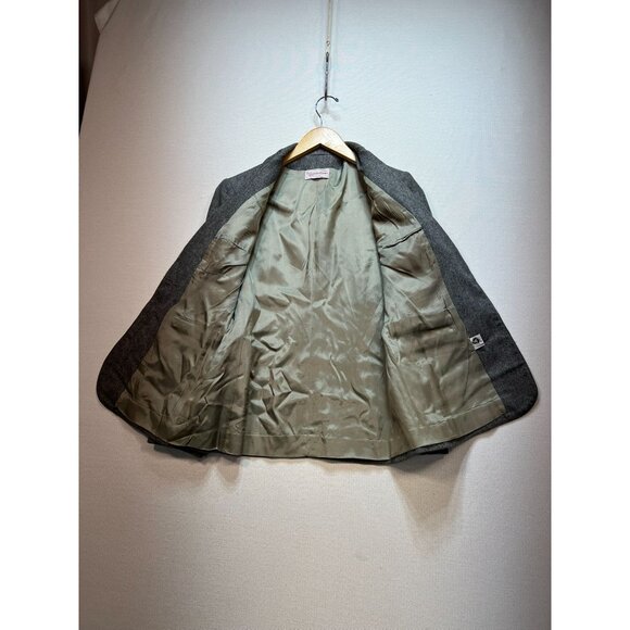 Evan-Picone Women's Preppy Office 2 Button Wool Blend Blazer Jacket Gray - Picture 5 of 12